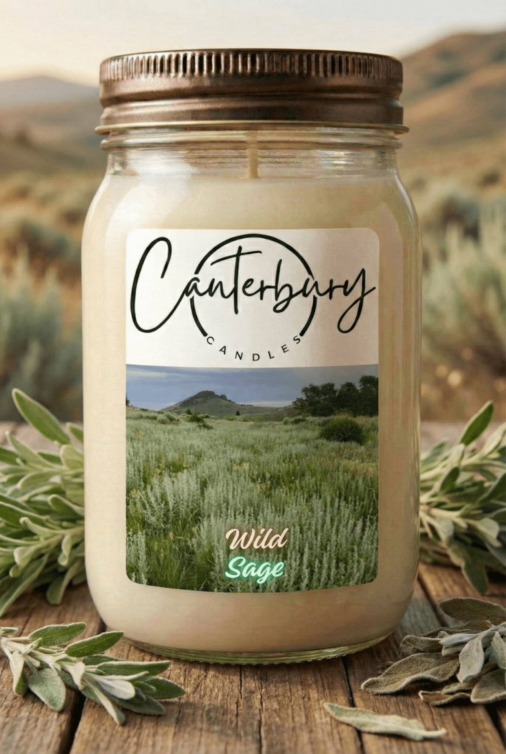 Wild Sage scented candle in mason jar